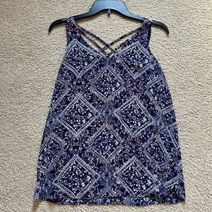 Navy Floral Tank